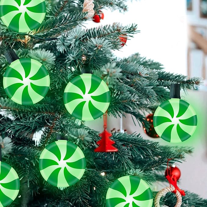 Ultimate Unicorn Christmas Lollipop Pathway Lights for Christmas Decoration, 10 LED Christmas Peppermint String Lights Green, Lollipop Pathway Lights with Stakes for Garden Christmas Decor