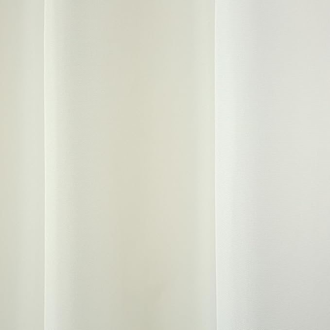 TOWN & COUNTRY BASICS Cabana Solid Heavyweight Indoor Outdoor Curtains, Light Filtering Opacity with Grommet Top, Water Repellent, 2-Pack Set, 54"x120", Vanilla