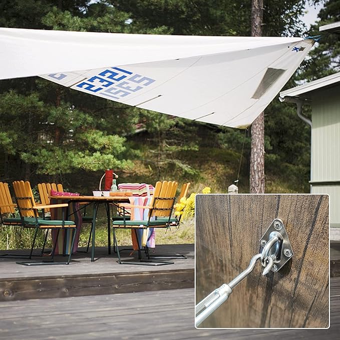 yofit Shade Sail Hardware Kit 5 inch for Triangle Rectangle Sun Shade Sail Installation, 304 Grade Stainless for Garden Outdoors, 80 Pcs