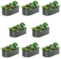A ANLEOLIFE 8-Set 8X4X2 ft Galvanized Raised Garden Bed Kit, Oval Metal Deep Root Planters for Outdoor Plants, Quartz Grey