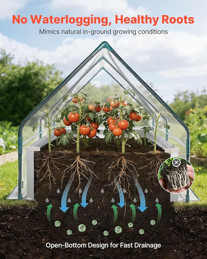 VEVOR 6x3x1FT Metal Raised Garden Bed with Greenhouse Cover, Outdoor Galvanized Planter Raised Beds for Gardening for Vegetables Flowers and Fruit