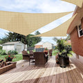 Patio Paradise 9' x 9' x 8'10" Sun Shade Sail Triangle Canopy, Permeable Shade Cloth Fabric Sunlight Block Patio Cover HDPE Deck Awning for Outdoor Backyard Pergolas Roof Shading, Sand