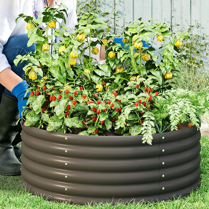 2-Pack 4x1.5ft Galvanized Raised Garden Bed, Outdoor Planter Bed, Metal Planter Box for Gardening and Planting,Dark Grey