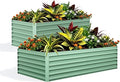 GarveeLife 2pcs 6x3x2 ft Galvanized Raised Garden Bed, 24" Tall Metal Planter Box for Flowers Vegetables, Rust-Resistant Raised Garden Beds for Gardening, Easy Assembly Outdoor Garden Box & Planters