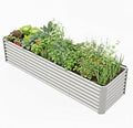 8x2x2ft Raised Garden Bed Kit, Galvanized Planter Garden Boxes Outdoor, Metal Raised Garden Beds for Vegetables,Fruits, Flower,Silver