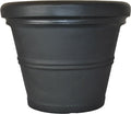 Tusco Products RR20BK Classic Rolled Rim Garden Planter, 20", Black