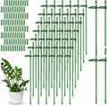 meekoo 120 Pcs Adjustable Garden Plant Support Stakes Single Stem Plant Cage Support Rings with Clips and Connect Pipe for Orchid Rose Tomato, 12 Inch (Green)