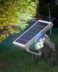 Ofuray Solar Spot Lights Outdoor, RGB Color Changing with 8 Lighting Modes, IP67 Waterproof Landscape Lights 9.8ft Cable, 5200mAh Power Dusk to Dawn Solar Spotlights for Flag, Garden & Outdoor Décor