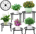 Metal Plant Stand 5 Pack Plant Stands for Indoor Outdoor Plants Multiple Heavy Duty Flower Pot Stand Holder Rustproof Iron Round Plant Shelf for Planter Outdoor Plant Stand for Patio & Garden Décor
