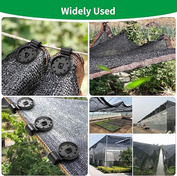Heavy Duty Round Shade Cloth Clips 40 Pcs - Plastic Garden Net Clamps for Shade Cloth for Garden, Tarp Clips Heavy Duty, Anti Bird Netting, Sun Shade Sail, Windproof Awning Clamp