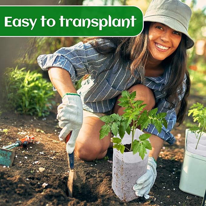 Cosweet 13.5''H Deep Nursery Grow Bags, Biodegradable Non-Woven Fabric Planting Pots for Indoor and Outdoor Garden Growing Seedlings Vegetables Flowers Fruits (60 PCS)