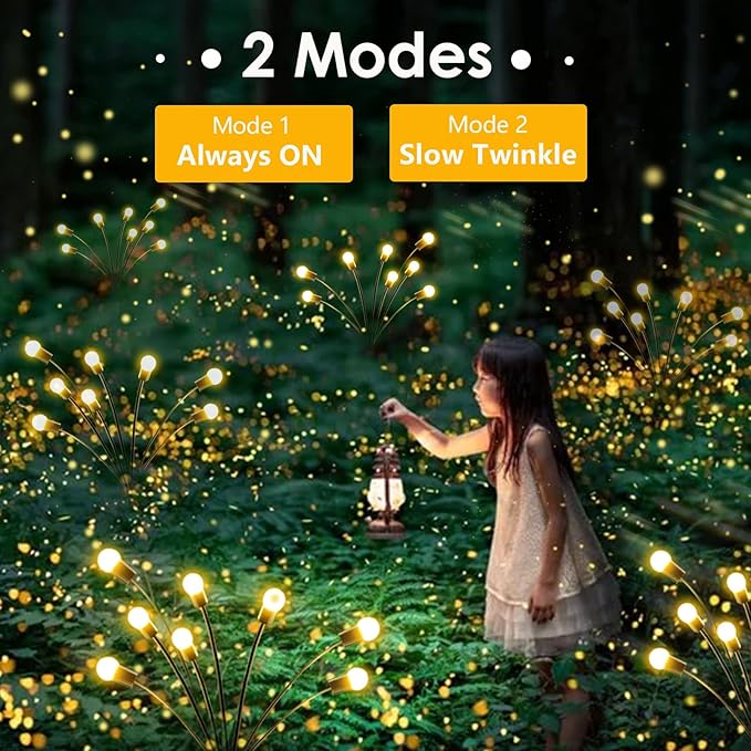 10-Pack Solar Garden Lights, 80 LED Solar Lights Outdoor for Garden Decor, Waterproof Firefly Light Outdoor (Sway by Wind), Swaying Light for Outside Yard Pathway Landscape Decorations (Warm White)