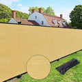 UPGRADE Privacy Fence Screen 5'x34' Sand Outdoor 90% Visibility Blockage 170 GSM Mesh Shade Cover Panels for Backyard,Balcony,Home Decoration with Zip Ties,Customized Avaliable
