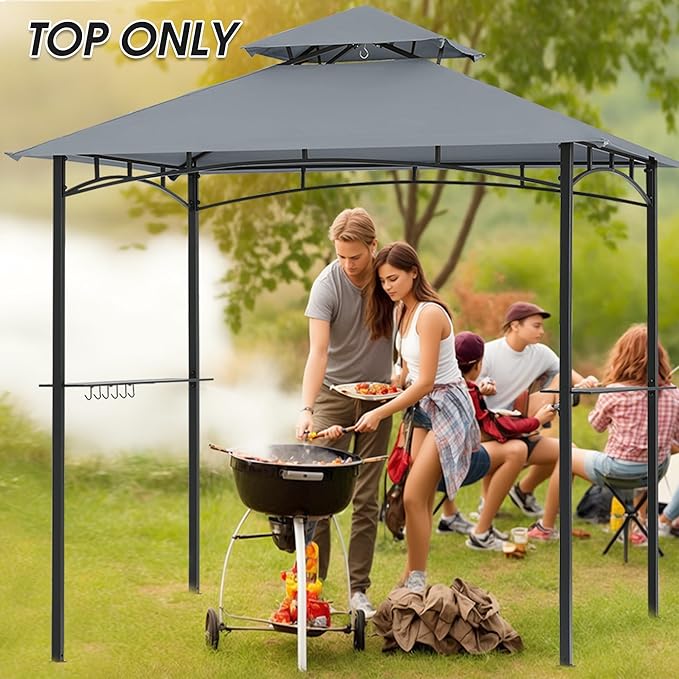 MASTERCANOPY Grill Gazebo Replacement Canopy Top for Model L-GG001PST-F (Gray)