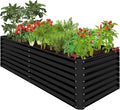 Best Choice Products 8x4x2ft Outdoor Metal Raised Garden Bed, Deep Root Planter Box for Vegetables, Herbs & Flowers, 478-Gallon Capacity, 100% Non Toxic Materials - Black