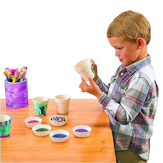 Ceramic Flowerpots, Set of 12, Kids Crafts, Crafts for Children, Flowers & Herb Garden for Kids, Ideal Mothers Day or Fathers Day Gift, Birthday or Holiday, Personalize & Individually Decorate