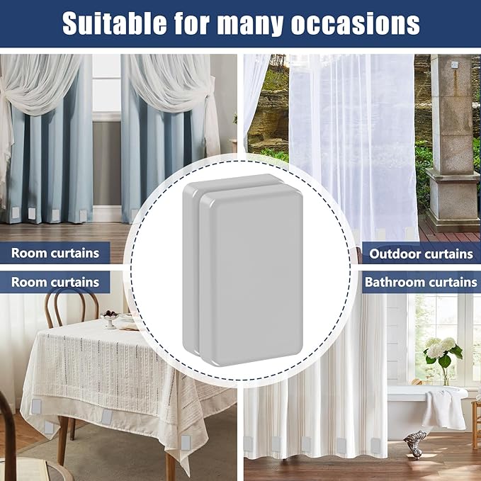 36pcs Outdoor Curtain Weights, Plastic Wrapped Magnetic Drapery Weights, Waterproof Heavy Duty Curtain Magnets for Heavy Wind, Outside Curtain, Shower Curtain, Tablecloth, Flag (Grey)