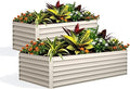 GarveeLife 2pcs 8x4x2 ft Galvanized Raised Garden Bed, 24" Tall Metal Planter Box for Flowers Vegetables, Rust-Resistant Raised Garden Beds for Gardening, Easy Assembly Outdoor Garden Box & Planters