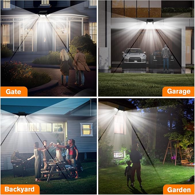 MIHANI Solar Lights Outdoor, Quick Charge Solar Motion Deck Lights Outdoor for Deck with High Brightness, Larger Built-in Tempered Glass Panel, Sensitive PIR Motion Inductor (Remote,4 Pack)