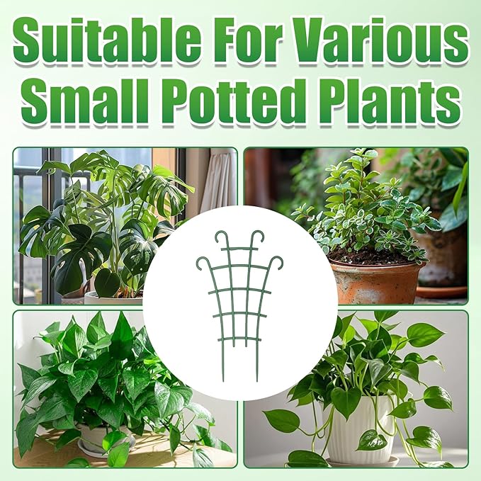 Plant Support Stakes,Stackable Plant Trellis for Indoor Climbing Plants,Small Plant Climbing Trellis for Potted Plants Plastic Climbing,Potted Plant Trellis for Houseplants (6PCS)