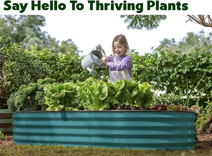 Plant & Plot Galvanized Raised Garden Beds Outdoor // 6×3×1 ft (2-Pack) Planter Raised Beds for Gardening, Vegetables, Flowers // Large Metal Garden Box // Patented Tool-Free Design (Turquoise)