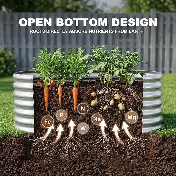 AHEONLAR 3 Pack 4×2×1.5ft Galvanized Raised Garden Beds Outdoor, Sturdy Planter Boxes for Vegetables, Fruits, Flowers and Plants, Easy Assembly, Silver