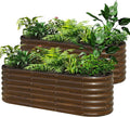 SnugNiture Galvanized Steel Raised Garden Bed Kit, 2 Pcs 6x2x2 ft Large Metal Planter Box Outdoor for Gardening Vegetables, Flowers and Fruits