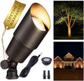 Gardenreet Landscape Spotlights Low Voltage - Brass Outdoor Uplight LED 12V, Wired Spot Lights IP65 Waterproof, Antique Bronze for Exterior Garden Yard Tree House with 5W 2700K Warm White MR16 Bulb