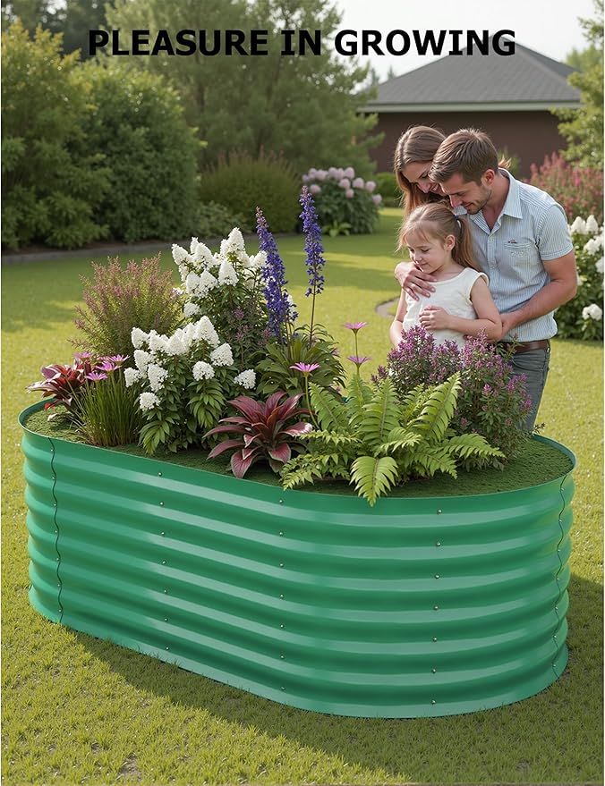 GarveeLife 2 Pcs Raised Garden Beds Outdoor 6x3x2 ft - Galvanized Steel Planter Box for Vegetables, Flowers, Rust-Resistant Garden Box, Easy Assembly Raised Beds, Durable Planters for Outdoor Plants