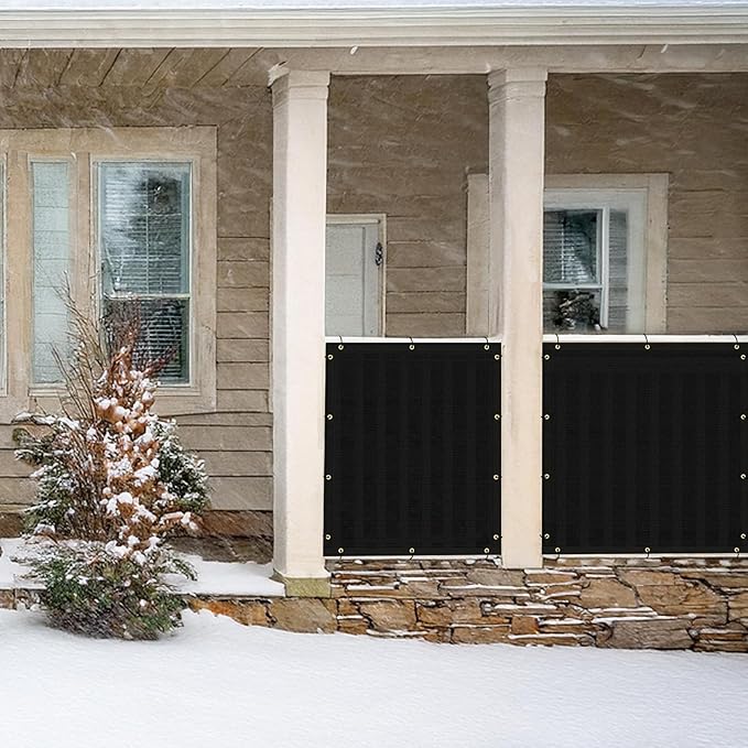 UPGRADE Privacy Fence Screen 3'x63' Black Outdoor 90% Visibility Blockage 170 GSM Mesh Shade Cover Panels for Backyard,Balcony,Home Decoration with Zip Ties,Customized Avaliable