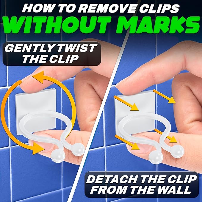100Pcs Clear Plant Clips for Climbing Plants Indoor - White & Flexible Climbing Plant Wall Clips for Vines - Universal Size Vine Clip Set with Self-Adhesive Mount, Easy Installation and Strong Grip