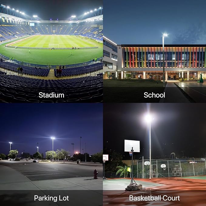 HYPERLITE Led Parking Lot Light - 400W UL Listed LED Stadium Lights for Square Pole/Wall Mount- 60000lm 5000K Commercial Parking Lights Flood Light for Yard Street Court Driveways Road - AC100-277V