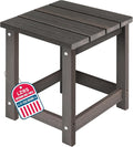 LZRS Adirondack Square Outdoor Side Table for Patio, Pool Composite Patio Table,HDPE End Tables for Backyard,Pool, Indoor Companion, Easy Maintenance & Weather Resistant(Brown Mixture)