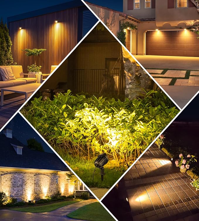 MEIKEE 7W 800LM Low Voltage Landscape Lighting, 12V 24V 2700K Warm White LED Landscape Lights IP66 Waterproof Outdoor Spot Lights for Garden Pathway Wall Tree Fence 2-Pack