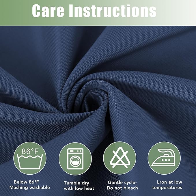 HolidayIdeas Outdoor Curtains for Patio Waterproof, 6 Panels - 54x95 Inches - Weatherproof Privacy Outsides Curtains for Cabana Porch Pergola, Sunlight & UV Blocking (Navy, Grommet Top)