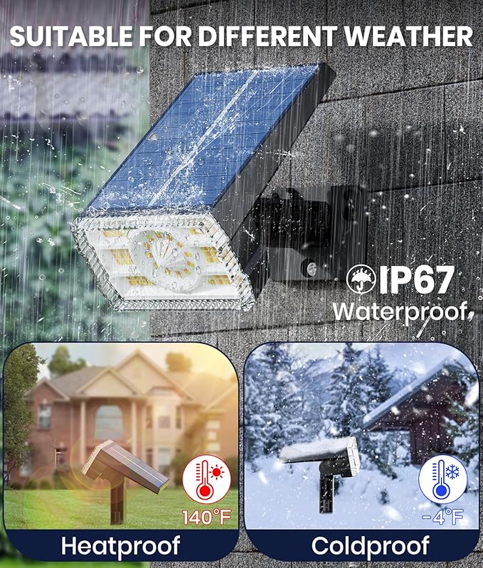 Solar Spotlights Outdoor Waterproof IP67,4 Pack Adjustable Wall&Ground Solar Lights Powered with 3 Colors, 3 Modes, Dusk to Dawn for Pathway/Garden/Yard/Patio/Driveway/Landscape Lighting Outside Décor