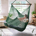 Upgraded Caribbean Hammock Chair with Detachable Metal Bar, Large Hammock Swing Chair, XL Rope Hanging Chair for Outdoor Indoor, 330 LBS Weight Capacity, ForestGreen
