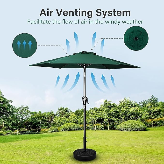 Simple Deluxe 9' Patio Umbrella Outdoor Table Market Yard Umbrella with Push Button Tilt/Crank