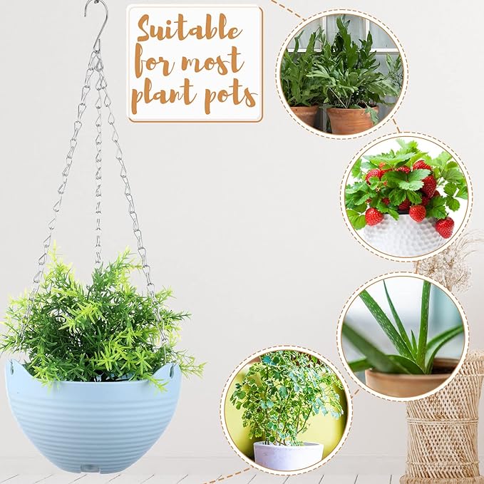 Zopeal 16 Pack Self Watering Hanging Planters, 8 Inch, Colorful, Resin Material with Metal Chain, Suitable for Indoor and Outdoor Plants
