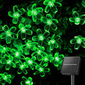 Brightown 60 LED Flower Solar Lights String Outdoor Waterproof Fairy Lights for Garden Yard Fence Patio Christmas Tree Wedding Party Decor, Green