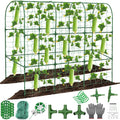 Cucumber Trellis for Raised Bed 51 x 50 Inch U-Shape Garden Trellis for Climbing Plants Outdoors Metal Garden Cucumbers Arch Trellis, Cucumber Plant Support for Tomato, Pea, Zucchini, Vine Flower