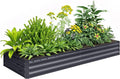 Outsunny Galvanized Raised Garden Bed, 8' x 3' x 1' Metal Planter Box, for Growing Vegetables, Flowers, Herbs, Succulents, Gray