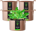 VIVOSUN 5-Pack 15 Gallons Grow Bags Heavy Duty Thickened Nonwoven Fabric Pots with Strap Handles Tan