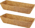 2 Pack 24 Inch Trough Coconut Liners for Window Box Planter Natural Coco Fiber Replacement Liner for Outdoor Plants Flowers Outside Coir Planters Porch Balcony Garden Decor