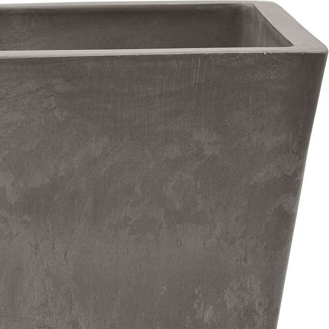Arcadia Garden Products U65CT Plastic/Stone/Wood Composite Simplicity Window Box, No Drainage Hole (Drillable), Patio Plant Container, Indoor Outdoor Planter, 25.5" x 9, Cement Color