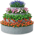 4 Pcs Plant Grow Bags 4 Tiered Strawberry Planter Tower Fabric Raised Garden Beds, 39 Inch Nonwoven Strawberry Pyramid Planter for Vegetables Flower Herbs Gardening Outdoor Growing (Gray)