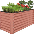 Best Choice Products 4x2x2ft Outdoor Metal Raised Garden Bed, Deep Root Box Planter for Vegetables, Flowers, Herbs, 119 Gallon Capacity, 100% Non Toxic Materials - Terracotta