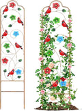 2 Pack Metal Garden Trellis Arched Fence Trellises for Climbing Plants Outdoor, Roses, Vines, Flowers, and Vegetables Support, 60'' H x 12'' W Redbird