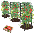 3 Pack Tomato Cages, Square Tomato Plant Stakes Support Cages Trellis for Garden Climbing Vegetables Flowers Fruits,Extra Bold,Black