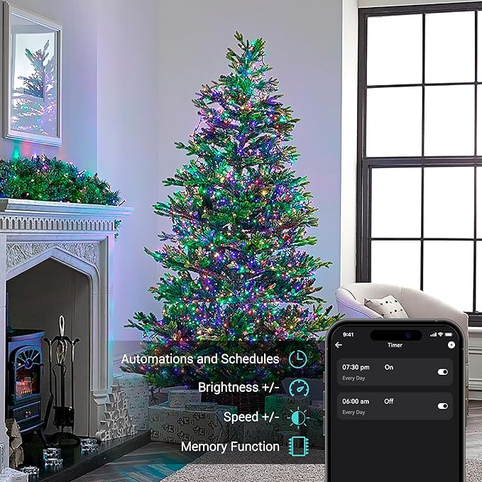 Brizled Smart Christmas Lights, 196ft 600 LED Smart WiFi Color Changing String Lights App Controlled, RGB Christmas Tree Lights Work with Alexa & Google Home for Halloween Indoor Outdoor Decor